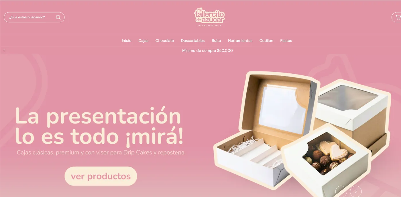 Home de la tienda online de Mi Tallercito de Azúcar