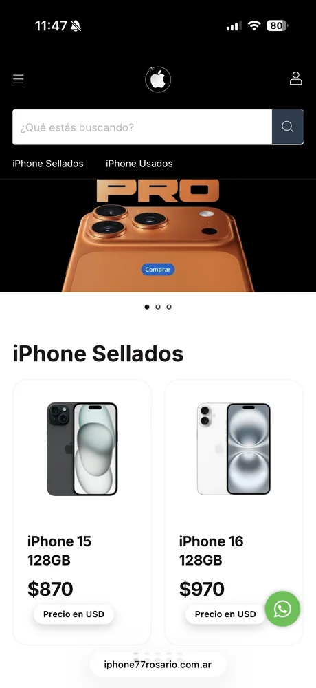 Tienda de iPhone 77 Rosario en el celular